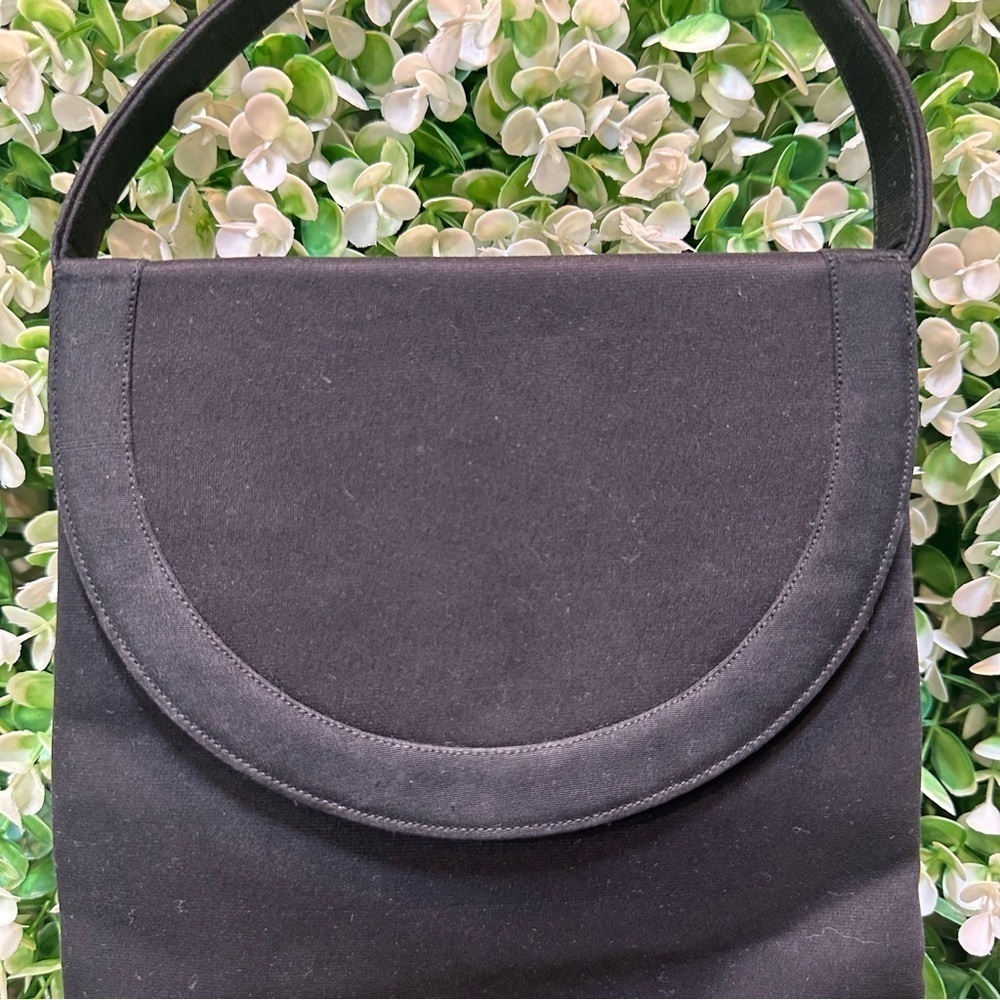 Vintage Palazzo black evening handbag fancy dressy purse matte satin finish - Picture 2 of 13